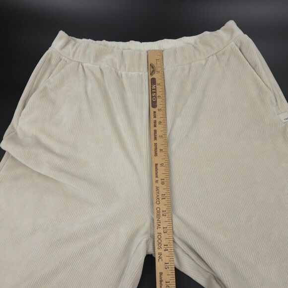 VUORI Haven Wide Leg Ribbed Knit Pant Suede Beige Athleisure Lounge Clean Girl - Picture 4 of 10